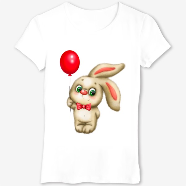 Футболка «Плюшевый заяц с воздушным шариком»