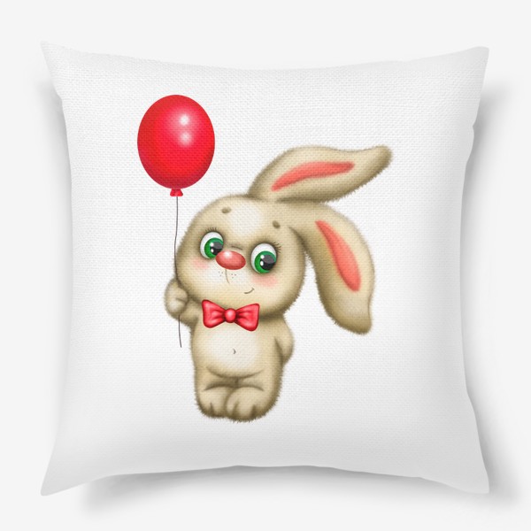 Подушка «Плюшевый заяц с воздушным шариком»