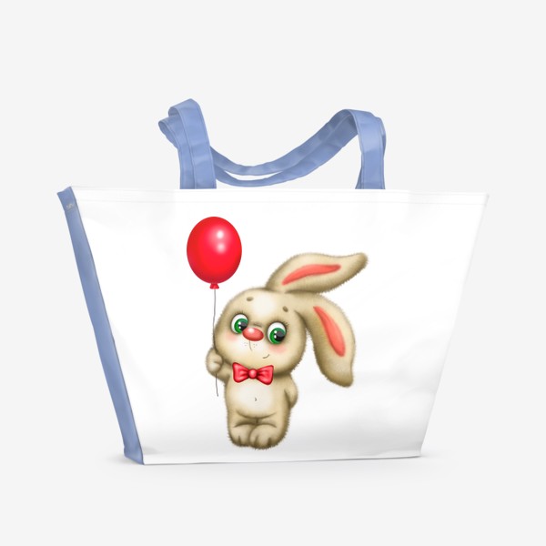 Пляжная сумка «Плюшевый заяц с воздушным шариком»