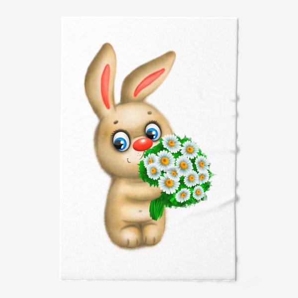 Полотенце &laquo;Плюшевый заяц с цветами&raquo;