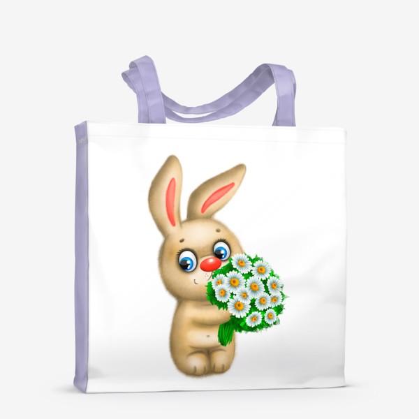 Сумка-шоппер «Плюшевый заяц с цветами»