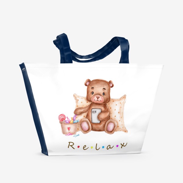 Пляжная сумка «Мишка на релаксе :)»