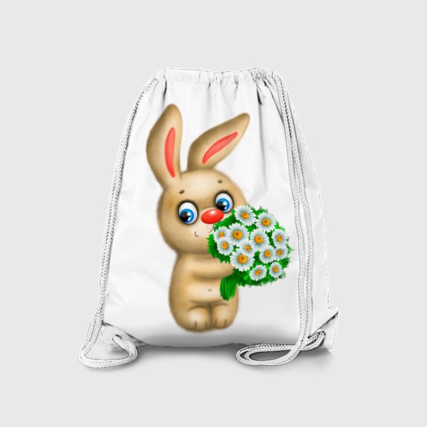 Рюкзак «Плюшевый заяц с цветами»