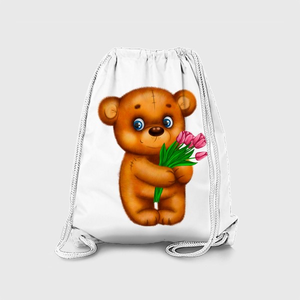 Рюкзак «Плюшевый мишка с цветами»