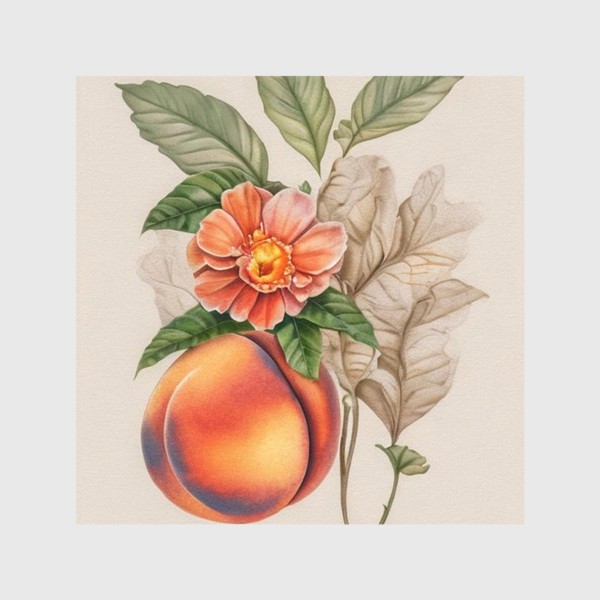 Шторы «Ботаника персик»