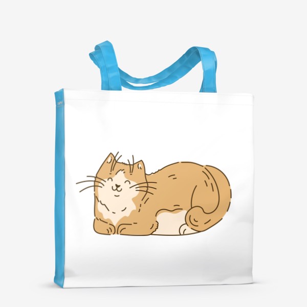 Сумка-шоппер «Просто милый толстый улыбающийся кот, аниме кавай мультяшный котик»