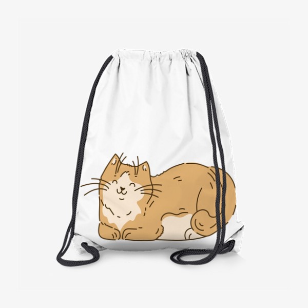 Рюкзак «Просто милый толстый улыбающийся кот, аниме кавай мультяшный котик»