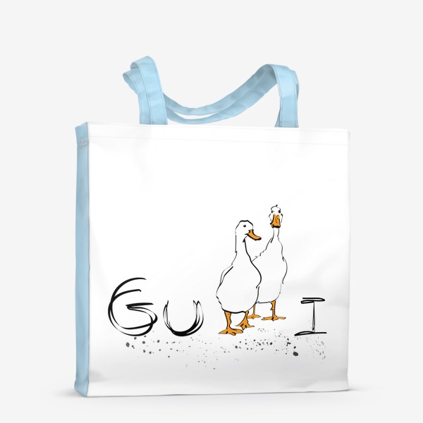 Сумка-шоппер «надпись Gussi с изображением гусей»