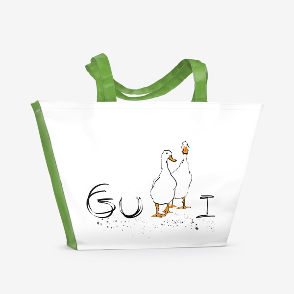 Пляжная сумка «надпись Gussi с изображением гусей»
