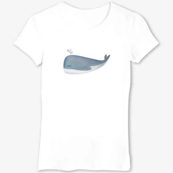 Футболка «Милый акварельный кит. Нежный принт с морскими животными»