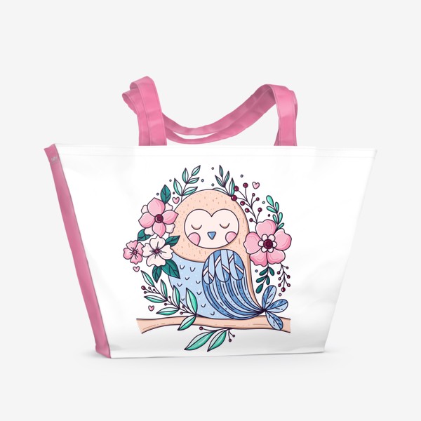 Пляжная сумка «Милая весенняя совушка»