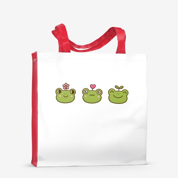 Сумка-шоппер «Милые каваи лягушки жабки»