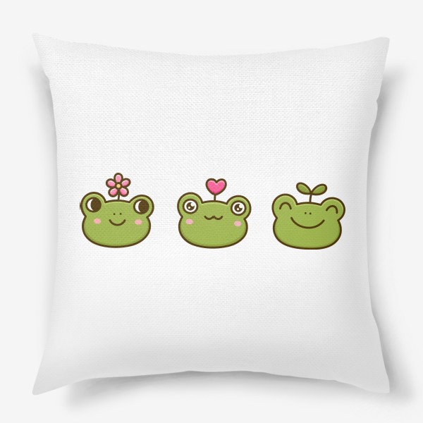 Подушка «Милые каваи лягушки жабки»