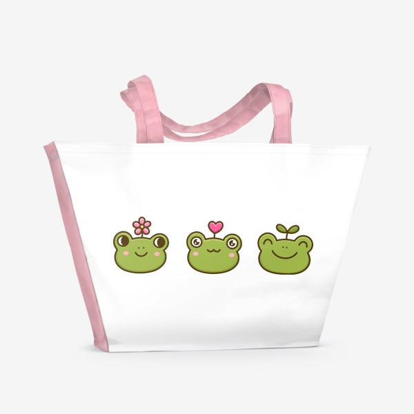 Пляжная сумка «Милые каваи лягушки жабки»