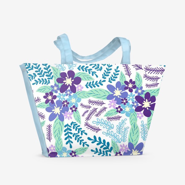 Пляжная сумка «Лавандовое настроение. Цветочный паттерн»
