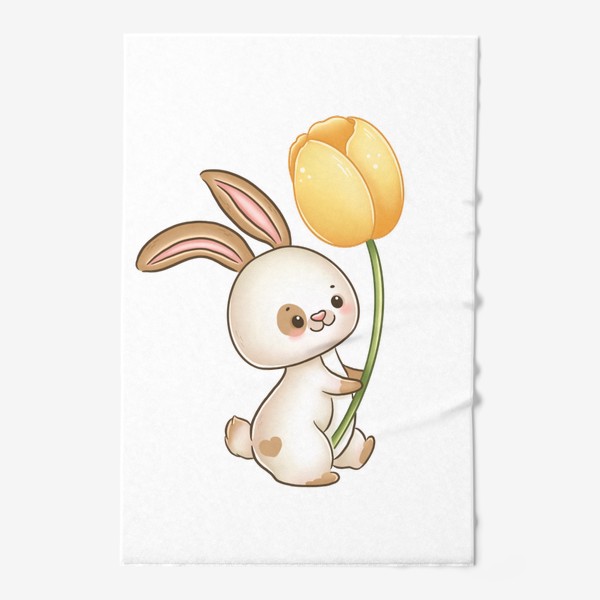 Полотенце «Кролик с тюльпаном»