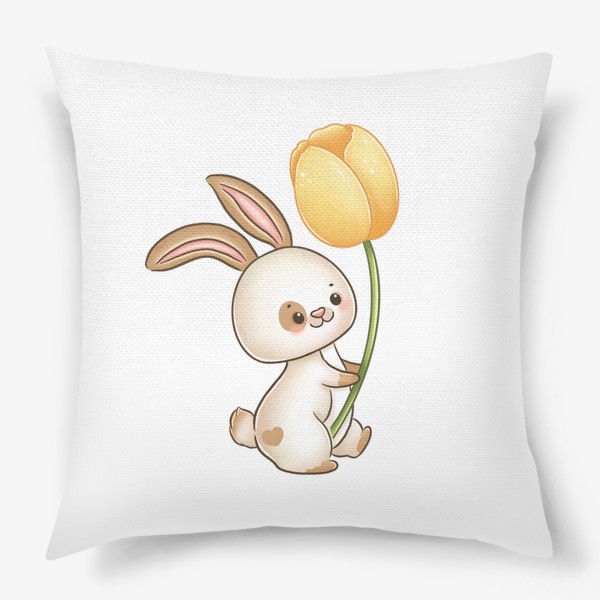 Подушка «Кролик с тюльпаном»