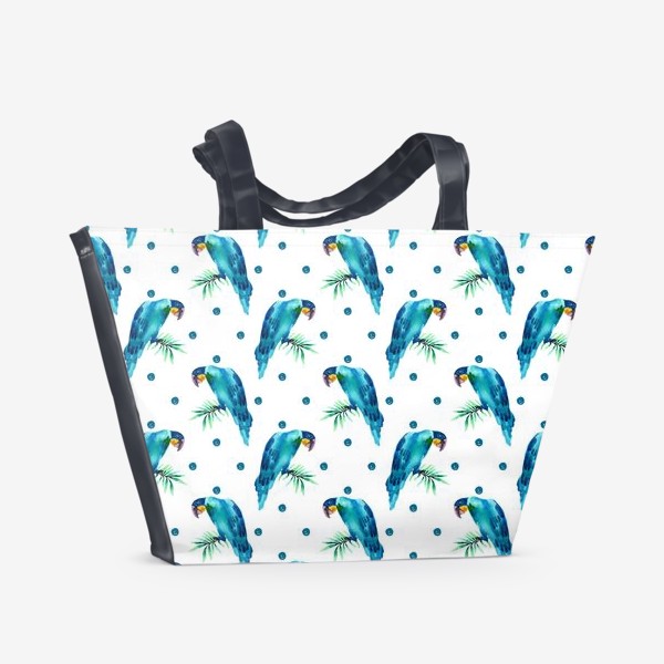 Пляжная сумка «Попугаи на ветках.Тропическая коллекция»