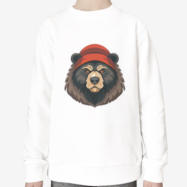 Свитшот «Зимний медведь в шапке»
