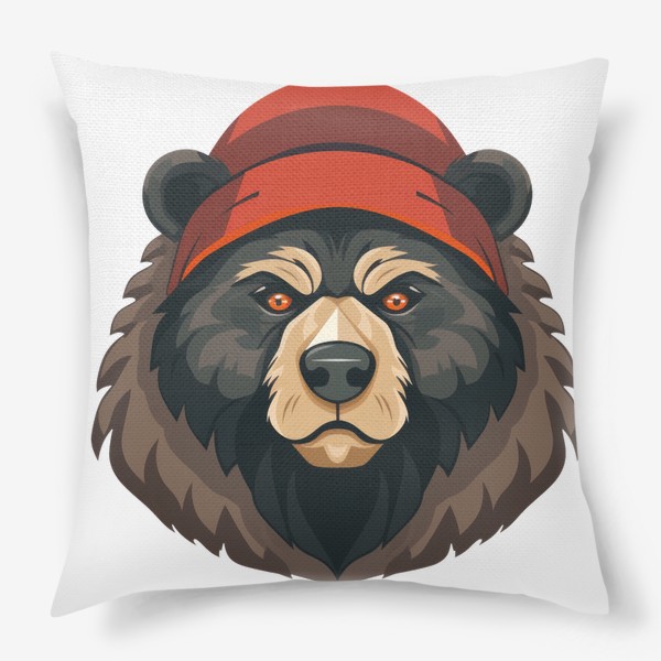 Подушка «Зимний медведь в шапке»