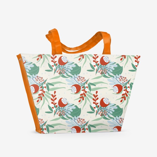 Пляжная сумка «Узор из тропических растений»