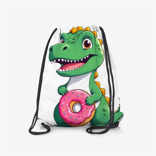 Рюкзак «Милый мультяшный динозавр с пончиком»