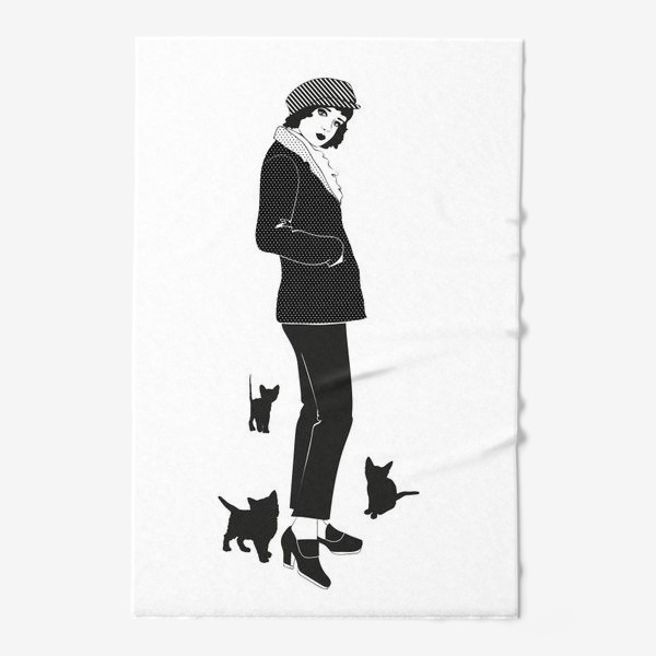 Полотенце «Девушка с котятами»