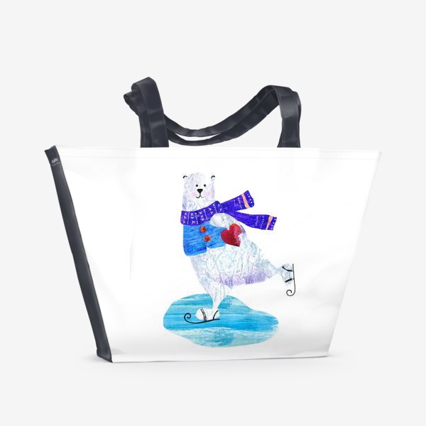Пляжная сумка «мишка с седцем»