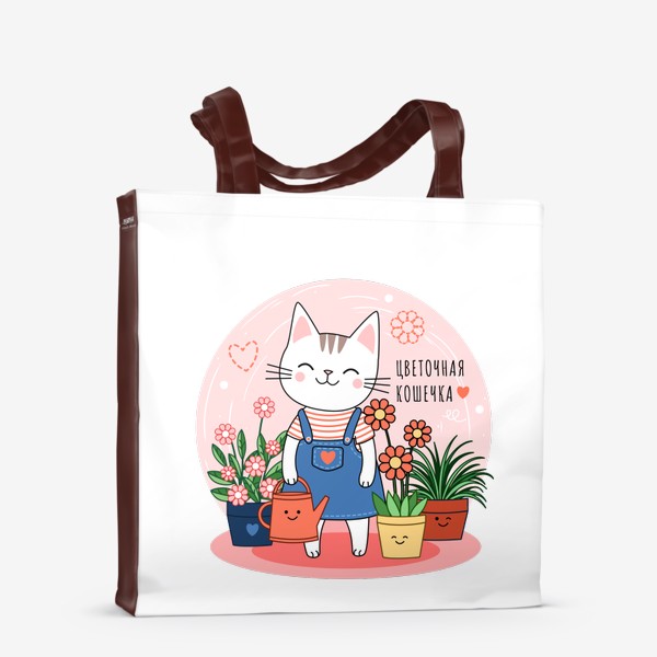 Сумка-шоппер «Цветочная кошка»
