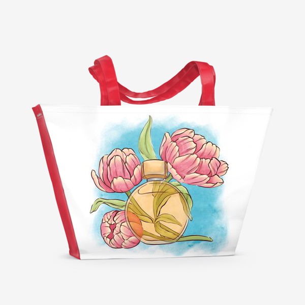 Пляжная сумка «Духи и тюльпаны. Ароматная весна»