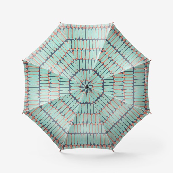 Зонт &laquo;Геометрический паттерн с голубыми полосками &raquo;
