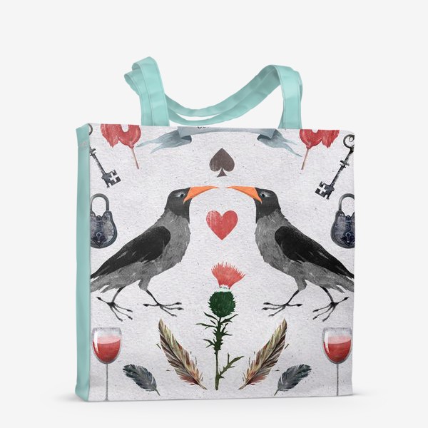 Сумка-шоппер «Любовь, ворона, сердце»