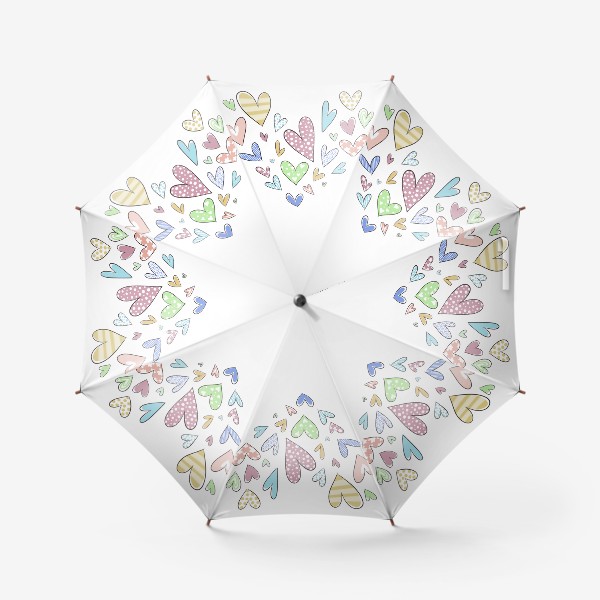 Зонт «Разноцветные сердечки в форме сердца »