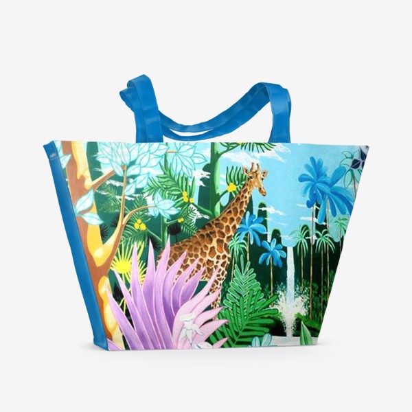 Пляжная сумка «Джунгли, жираф, пантера»