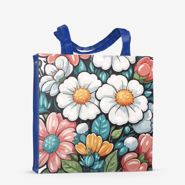 Сумка-шоппер «Ваза с цветами, красивый яркий букет в подарок»