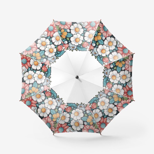 Зонт «Ваза с цветами, красивый яркий букет в подарок»