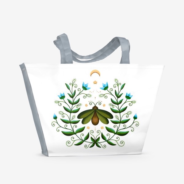 Пляжная сумка «Мотылек в цветах»