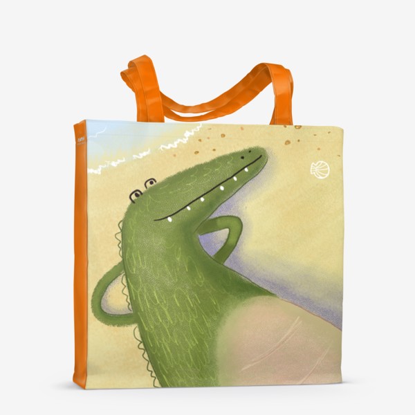Сумка-шоппер «Крокодил на пляже»