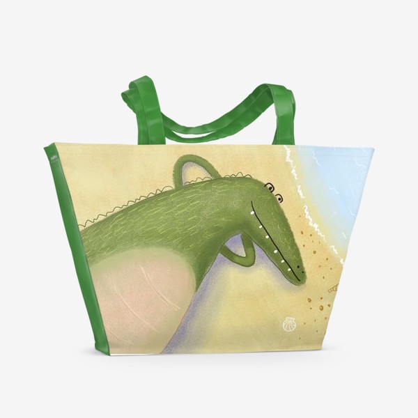 Пляжная сумка «Крокодил на пляже»