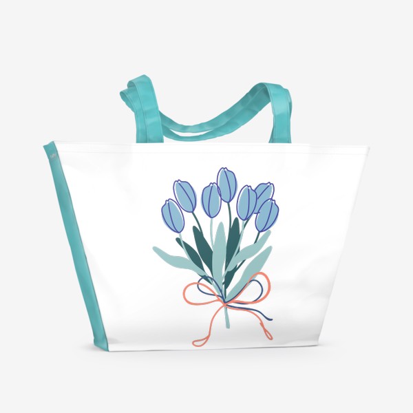 Пляжная сумка «Тюльпаны. Весенний букет»