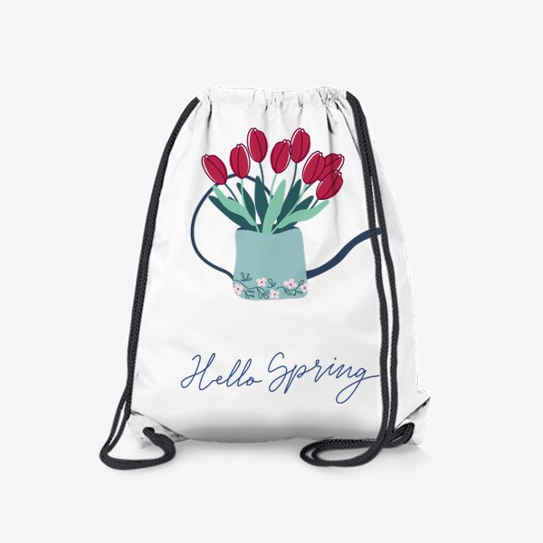 Рюкзак «Тюльпаны в стилизованной лейке. Весенний букет. Hello Spring.»
