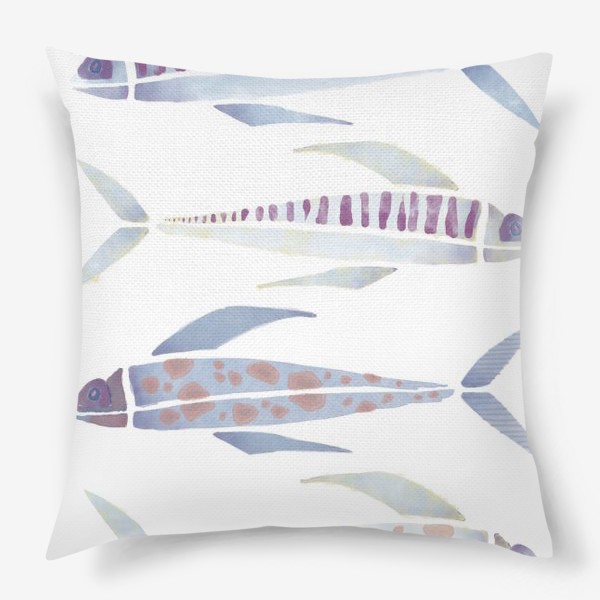 Подушка «Четыре разноцветные рыбы »