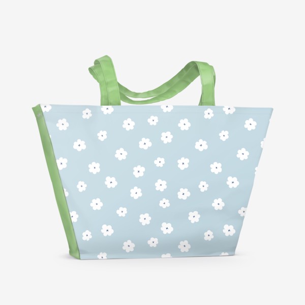 Пляжная сумка &laquo;Паттерн с мелкими полевыми цветами&raquo;