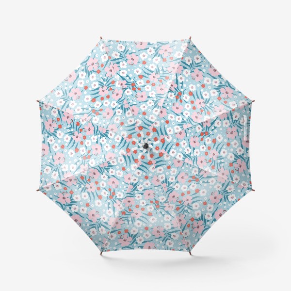 Зонт «Нежный паттерн с тропическими растениями»