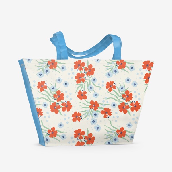 Пляжная сумка «Винтажный паттерн с тропическими растениями»
