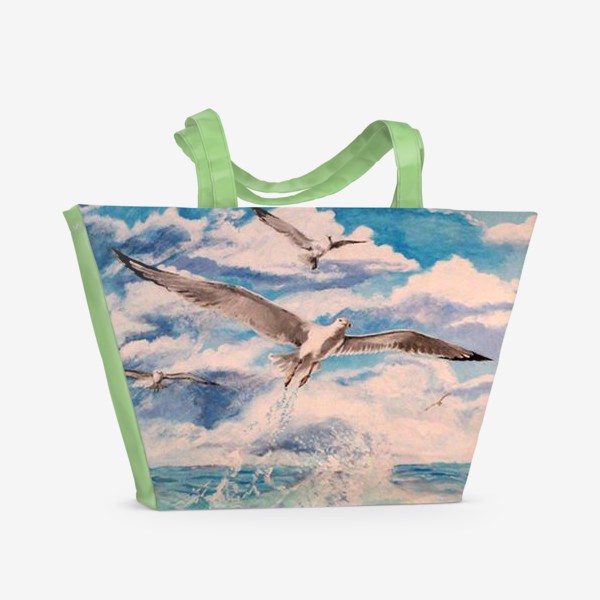 Пляжная сумка «Море, чайки»