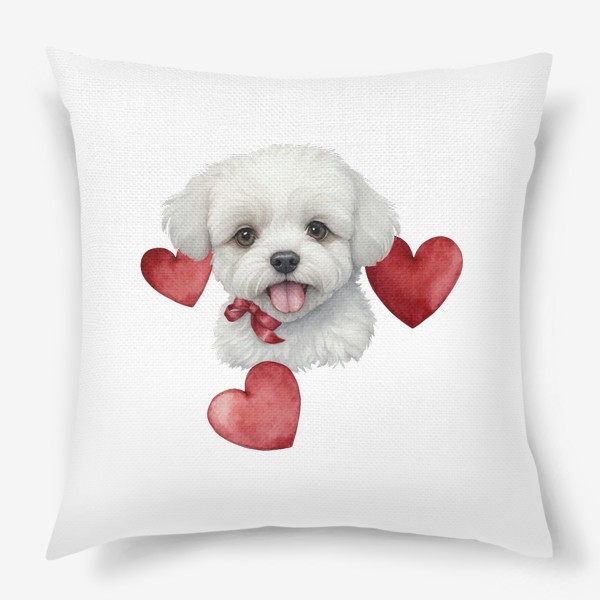 Подушка «Милый щенок валентинка»