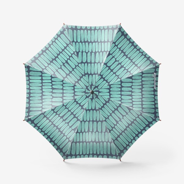 Зонт &laquo;Голубой геометрический паттерн на сером фоне&raquo;
