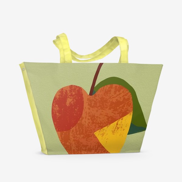 Пляжная сумка &laquo;Текстурное простое яблоко.&raquo;