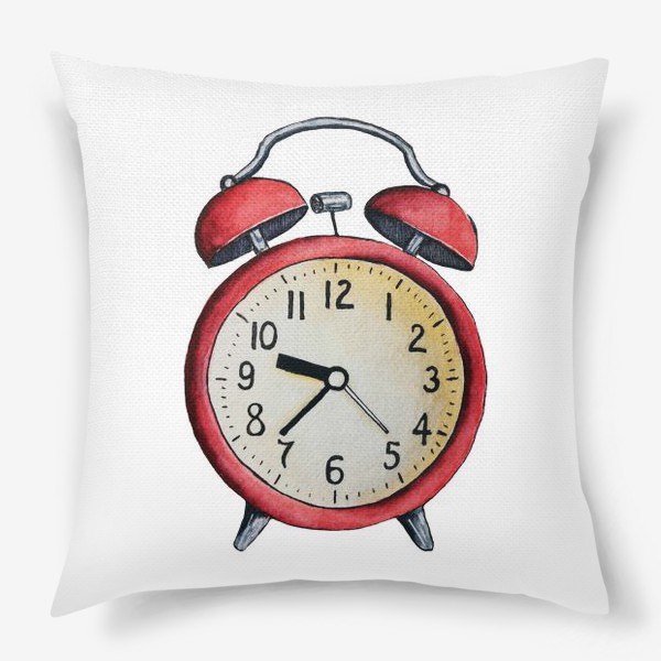 Подушка &laquo;Красный будильник, часы, время&raquo;